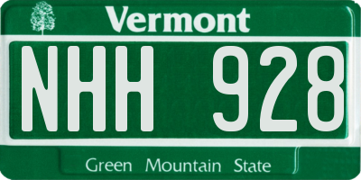 VT license plate NHH928