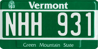 VT license plate NHH931