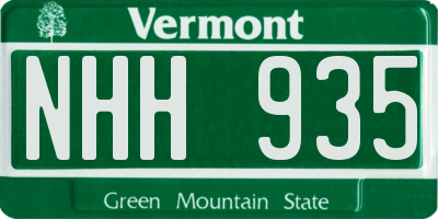 VT license plate NHH935