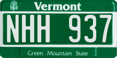 VT license plate NHH937