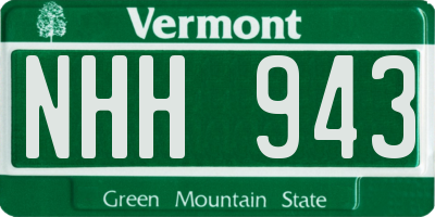 VT license plate NHH943