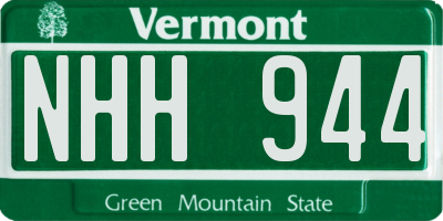 VT license plate NHH944