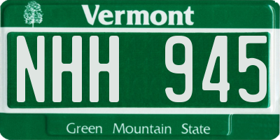 VT license plate NHH945