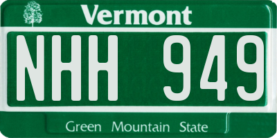 VT license plate NHH949