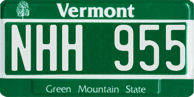 VT license plate NHH955