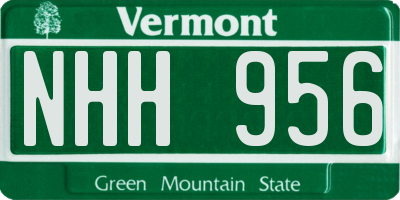 VT license plate NHH956
