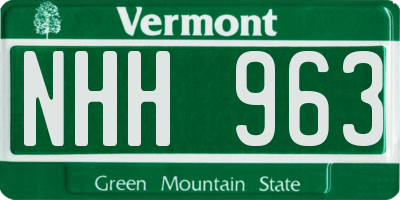 VT license plate NHH963