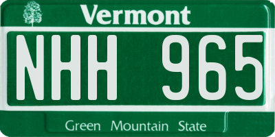 VT license plate NHH965