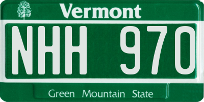 VT license plate NHH970