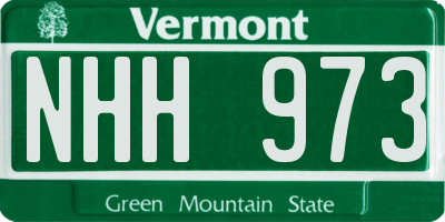 VT license plate NHH973
