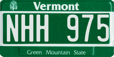 VT license plate NHH975