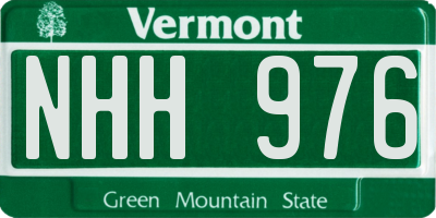 VT license plate NHH976