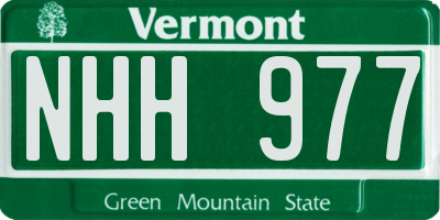 VT license plate NHH977
