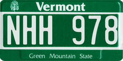 VT license plate NHH978
