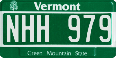 VT license plate NHH979