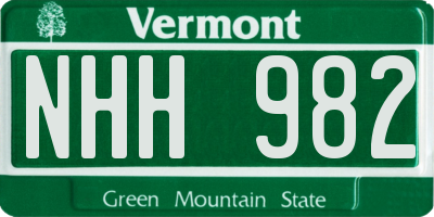 VT license plate NHH982