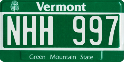 VT license plate NHH997