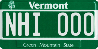 VT license plate NHI000