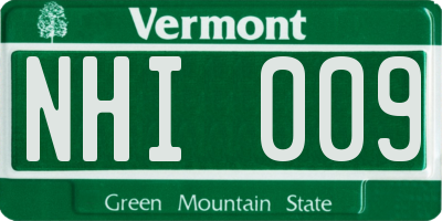 VT license plate NHI009