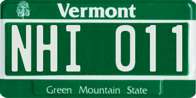 VT license plate NHI011