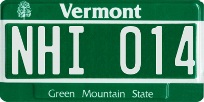 VT license plate NHI014