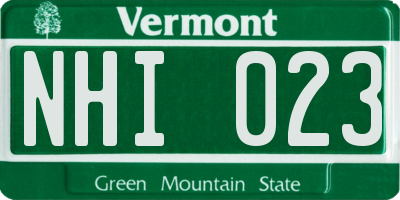 VT license plate NHI023