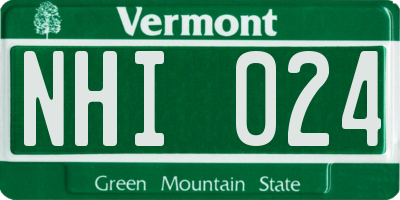 VT license plate NHI024