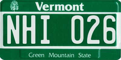 VT license plate NHI026