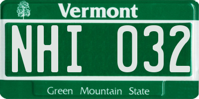 VT license plate NHI032