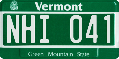 VT license plate NHI041