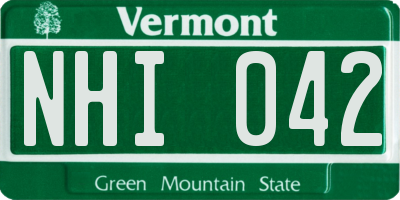 VT license plate NHI042