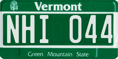 VT license plate NHI044