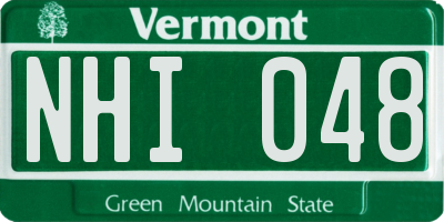 VT license plate NHI048