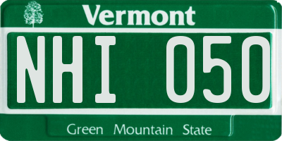 VT license plate NHI050
