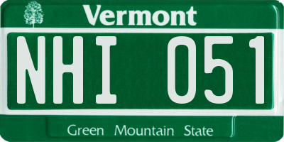 VT license plate NHI051