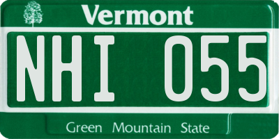 VT license plate NHI055