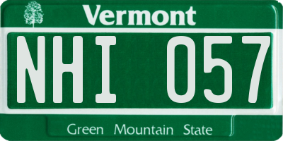 VT license plate NHI057