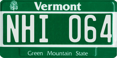 VT license plate NHI064