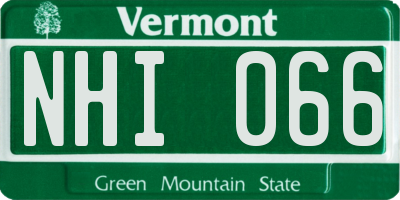 VT license plate NHI066