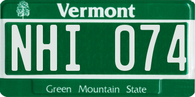 VT license plate NHI074