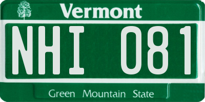VT license plate NHI081