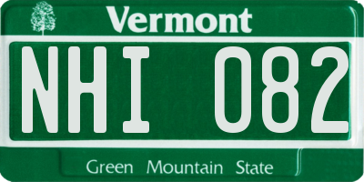 VT license plate NHI082