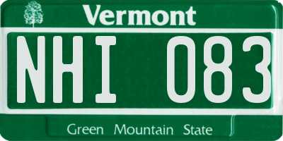 VT license plate NHI083