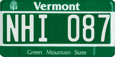 VT license plate NHI087