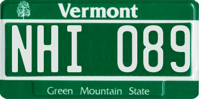 VT license plate NHI089