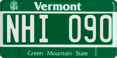 VT license plate NHI090