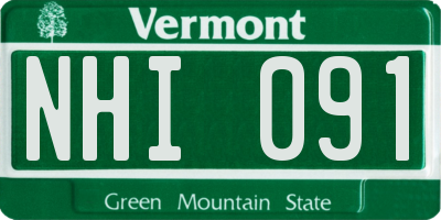 VT license plate NHI091