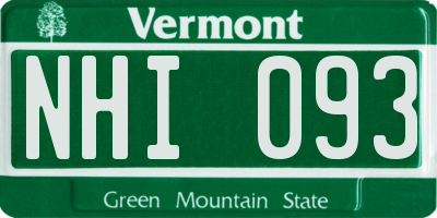 VT license plate NHI093