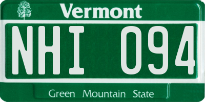 VT license plate NHI094