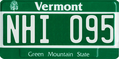 VT license plate NHI095